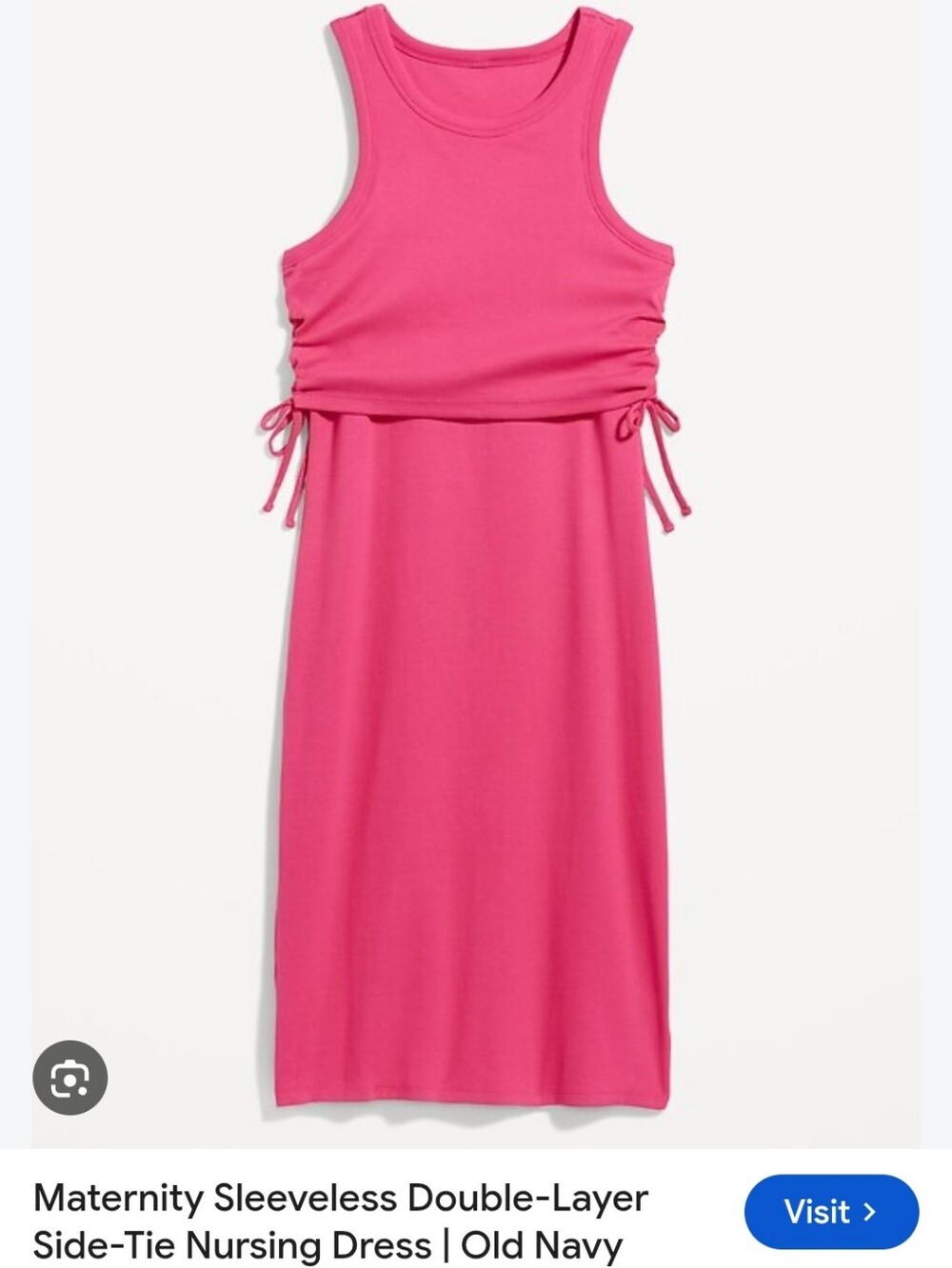 Women's Sleeveless Double-Layer Side-Tie Nursing Dress - Hot Pink - Old Navy